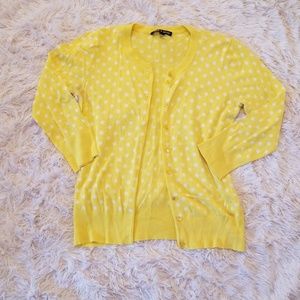 🍋Yellow and white polka dot cardigan 3/4 sleeve
